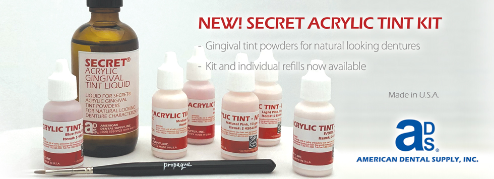Secret Acrylic Tint Kit and Refills - denture acrylic stains